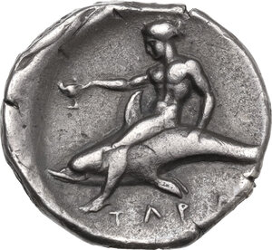 reverse: Southern Apulia, Tarentum. AR Nomos, c. 365-355 BC