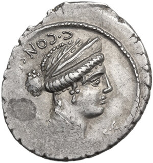 obverse: C. Considius Nonianus. AR Denarius, 57 BC
