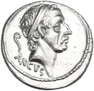 obverse: L. Marcius Philippus. AR Denarius, Rome mint, 56 BC