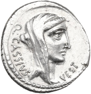 obverse: Q. Cassius Longinus. AR Denarius, Rome mint, 55 BC