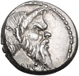 obverse: C. Vibius C. f. C. n. Pansa Caetronianus . AR Denarius, 48 BC