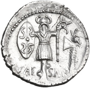 reverse: Julius Caesar.. AR Denarius, 48-47 BC. Mint moving with Caesar