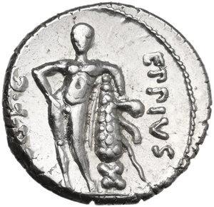 reverse: Q. Caecilius Metellus Pius Scipio with Eppius Legatus. AR Denarius, Africa, 47-46 BC
