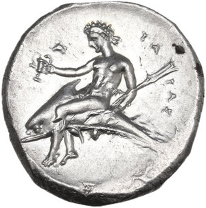 reverse: Southern Apulia, Tarentum. AR Nomos, c. 332-302 BC