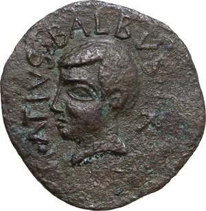 obverse: M. Atius Balbus.. AE 25.5 mm. Sardinia. Uselis? Circa 38-31 BC