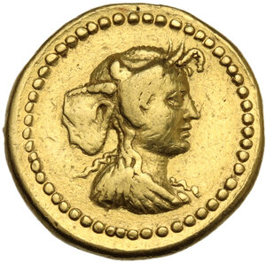 obverse: L. Cestius and C. Norbanus.. AV Aureus. Rome mint, January-April 43 BC