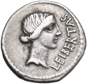 obverse: Q. Caepio Brutus.. AR Denarius, 43-42 BC, mint moving with Brutus