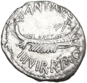 obverse: Mark Antony. AR Denarius, 32-31 BC