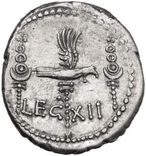 reverse: Mark Antony. AR Denarius, mint moving with Marcus Antonius, 32-31 BC