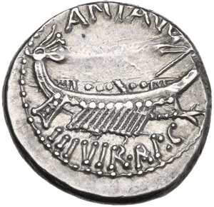 obverse: Mark Antony. AR Denarius, mint moving with Marcus Antonius, 32-31 BC