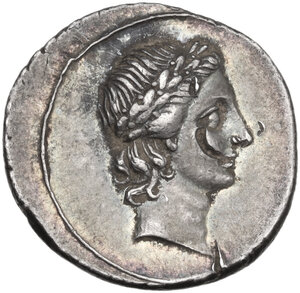 obverse: Augustus (27 B.C - 14 A.D.)..  AR Denarius, uncertain Italian mint, possibly Rome