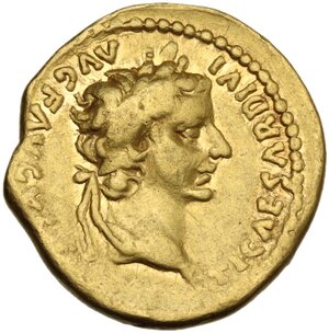 obverse: Tiberius (14-37).. AV Aureus, Lugdunum mint,“Tribute Penny” type, 18-35 AD