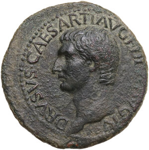 obverse: Drusus, son of Tiberius (died 23 AD).. AE As, struck under Tiberius