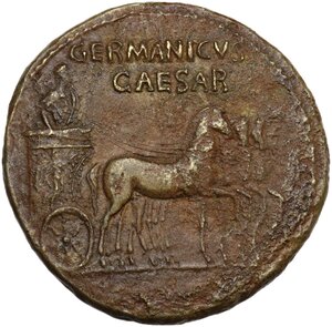 obverse: Germanicus (died 19 AD).. AE Dupondius, struck under Caligula, 37-41 AD