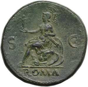 reverse: Nero (54-68).. AE Sestertius. Rome mint, struck c. AD 65