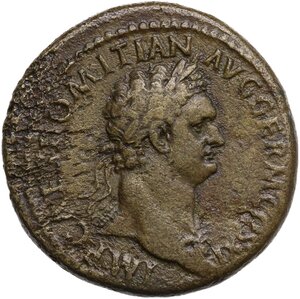 obverse: Domitian (81-96 AD).. AE Sestertius, 85 AD