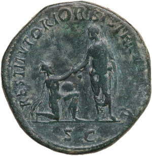 reverse: Hadrian (117-138).. AE Sestertius. Rome mint. Struck 122-125 AD