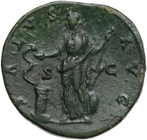 reverse: Antoninus Pius (138-161).. AE Sestertius. Rome mint. Struck c. AD 141-143