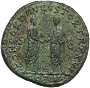reverse: Marcus Aurelius (161-180).. AE Sestertius. Rome mint. Struck circa AD 161-162