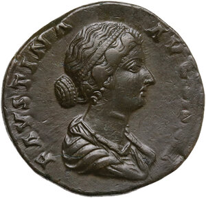 obverse: Faustina II (died 176 AD).. AE Sestertius, AD 161-164