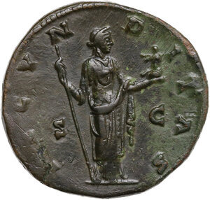 reverse: Faustina II (died 176 AD).. AE Sestertius, AD 161-164