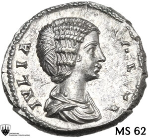 obverse: Julia Domna (died 217 AD).. AR Denarius. Rome mint. Struck under Septimius Severus, circa AD 200-207