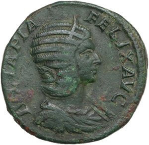 obverse: Julia Domna (died 217 AD).. AE Sestertius. Rome mint. Struck under Caracalla, AD 211-215