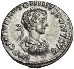 obverse: Caracalla (198-217).. AR Denarius. Laodicea mint, 198 AD