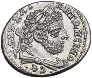 obverse: Caracalla (198-217).. AR Tetradrachm. Laodicea ad Mare (Seleukis and Pieria). Struck c. AD 212-213