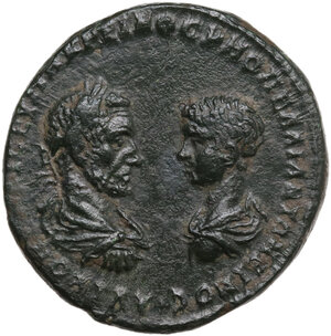 obverse: Macrinus with Diadumenian (217-218).. AE 27 mm. Marcianopolis (Moesia Inferior)