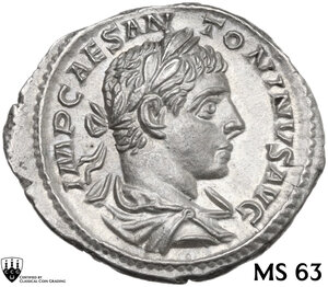obverse: Elagabalus (218-222).. AR Denarius. Rome mint. Struck AD 219