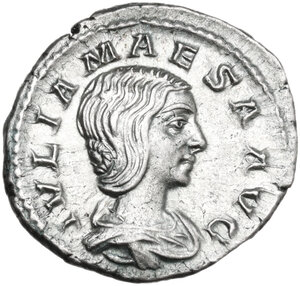 obverse: Julia Maesa, grandmother of Elagabalus (died 225 AD). AR Denarius, Rome mint, 218-220 AD