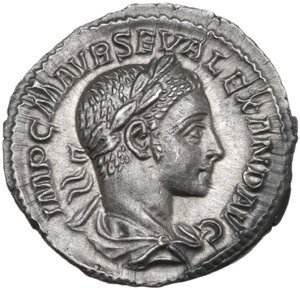 obverse: Severus Alexander (222-235 AD).. AR Denarius. Rome mint. 5th emission, AD 225