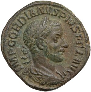 obverse: Gordian III (238-244). AE Sestertius. Rome mint, AD 244 (?)