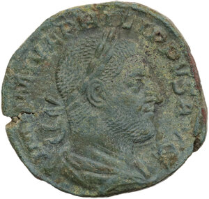 obverse: Philip I (244-249).. AE Sestertius. Secular Games issue. Rome mint, AD 249