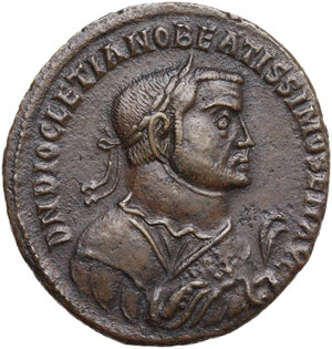 obverse: Diocletian as Senior Augustus (305-311/2 AD). . AE Follis. Lugdunum (Lyon) mint. Struck 1 May AD 305-early 307