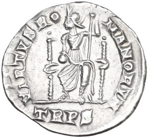 reverse: Gratian (367-383) . AR Siliqua, Treveri mint