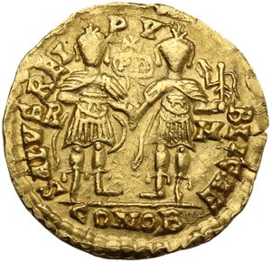 reverse: Anthemius (467-472).. AV Solidus. Rome mint, 471-472 AD