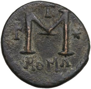 reverse: Justinian I (527-565).. AE Follis, Rome mint
