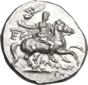 obverse: Southern Apulia, Tarentum. AR Nomos, c. 240-228 BC. Kallikrates magistrate