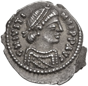 obverse: Justin II (565-578).. AR 250 Nummi, Ravenna mint