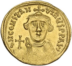 obverse: Constans II (641-668).. AV Solidus. Constantinople mint, struck 641-646 AD