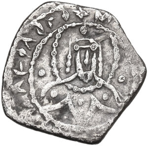reverse: Manuel II Palaeologus (1391-1425).. AR Half-stavraton. Constantinople mint. Basileus series, c. 1403-1425