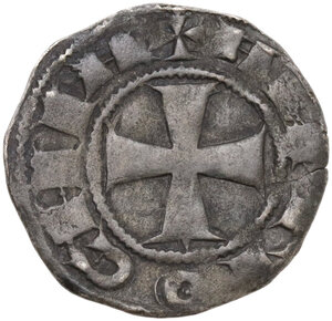 reverse: Antioch.  Bohemond III, Minority (1149-1163), regencies of Constance and Renaud de Chatillon. BI Denier