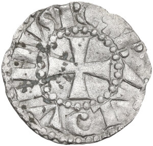obverse: Jerusalem.  Baldwin III (1143-1163). BI Denier, crude style 