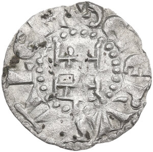 reverse: Jerusalem.  Baldwin III (1143-1163). BI Denier, crude style 