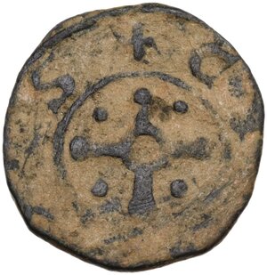 obverse: Tripoli.  Bohemond V (1233-1251).. AE Pougeoise, new style castle c. 1235 and later