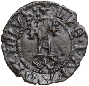 obverse: Avignone.  Leone X (1513-1521), Giovanni De Medici.. Denaro piccolo