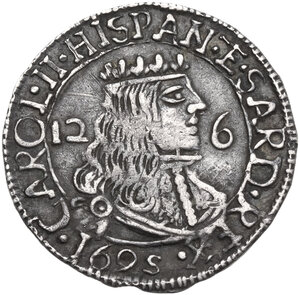obverse: Cagliari.  Carlo II di Spagna (1665-1700). Da 2,5 reali 1695