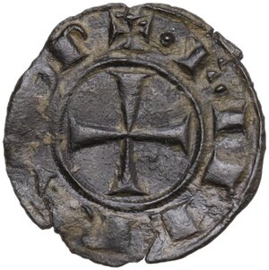 obverse: Messina.  Federico II di Svevia (1197-1250).. Mezzo denaro 1228-1229